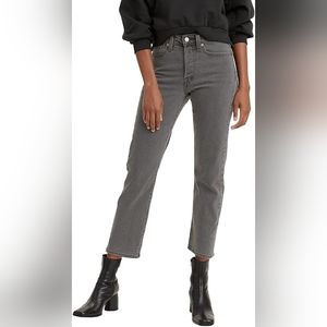 Levi's Wedgie Straight Cropped Grey Jean